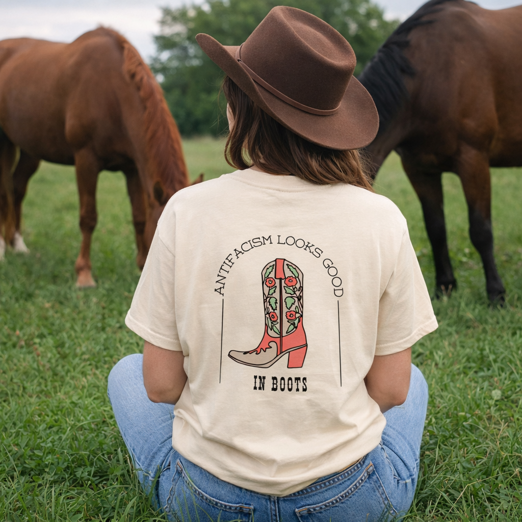 Unisex T-Shirt - "Antifacism looks good in Boots"