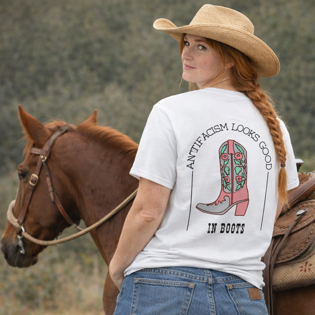 Unisex T-Shirt - "Antifacism looks good in Boots"